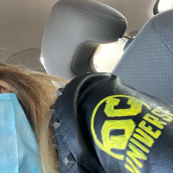 Custom hand painted vegan leather jacket - Picture 3 of 3